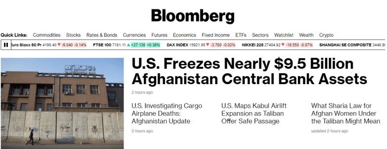 A image showing the bloomberg website